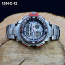 RELOJ JOEFOX DOBLE HORA PLATA/ROJO HOMBRE 1514G-12 My Store - reloj mayorista Medellín