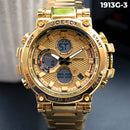RELOJ JOEFOX METÁLICO DOBLE HORA DORADO HOMBRE 1913G-3 My Store - reloj mayorista Medellín