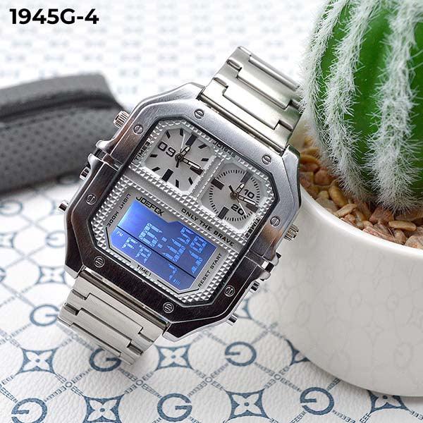 RELOJ JOEFOX PLATA/BLANCO DOBLE/HORA HOMBRE 1945G-4 My Store