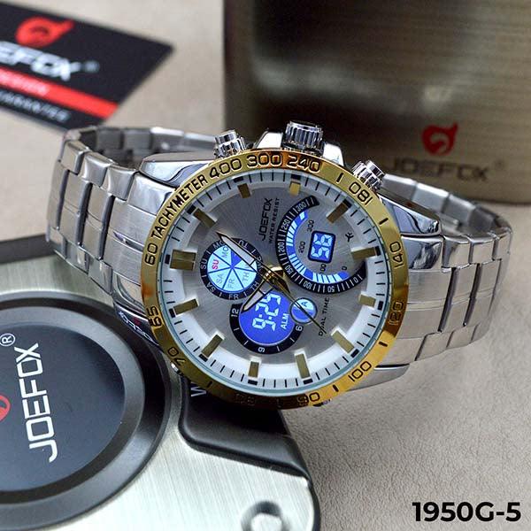 RELOJ JOEFOX PLATA/DORADO DOBLE/HORA HOMBRE 1950G-5 My Store