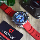 RELOJ JOEFOX ROJO/PLATA/TABLERO NEGRO DOBLE/HORA HOMBRE 1976-3 My Store - reloj mayorista Medellín