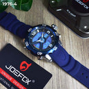 RELOJ JOEFOX AZUL/PLATA/TABLERO NEGRO DOBLE/HORA HOMBRE 1976-4 My Store - reloj mayorista Medellín