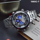 RELOJ JOEFOX PLATA/NEGRO DOBLE/HORA HOMBRE 1980G-7 My Store - reloj mayorista Medellín