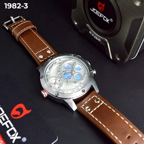 RELOJ JOEFOX CAFÉ/PLATA DOBLE/HORA 1982-3 My Store