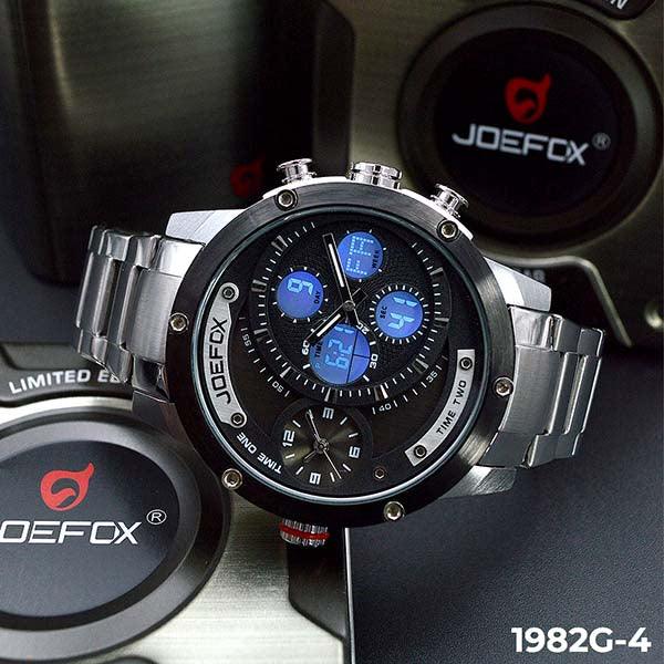 RELOJ JOEFOX PLATA/NEGRO DOBLE/HORA HOMBRE 1982G-4 My Store