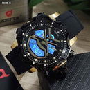RELOJ JOEFOX TIPO INVICTA ANA-DIG DEPORTIVO NEGRO PUNTEROS DORADOS HOMBRE 1989-9 My Store - reloj mayorista Medellín