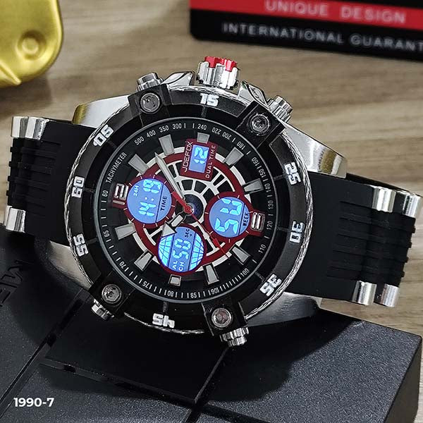 RELOJ JOEFOX TIPO INVICTA ANA-DIG DEPORTIVO NEGRO-PLATA HOMBRE 1990-7 My Store