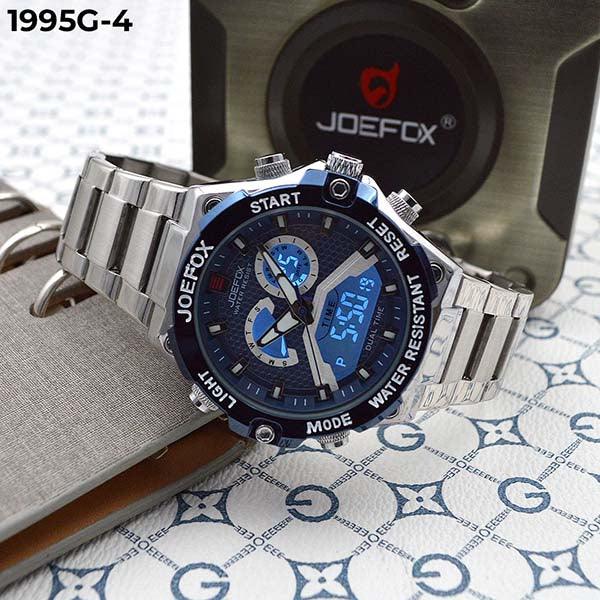 RELOJ JOEFOX PLATA/AZUL TABLERO AZUL DOBLE/HORA HOMBRE 1995G-4 My Store