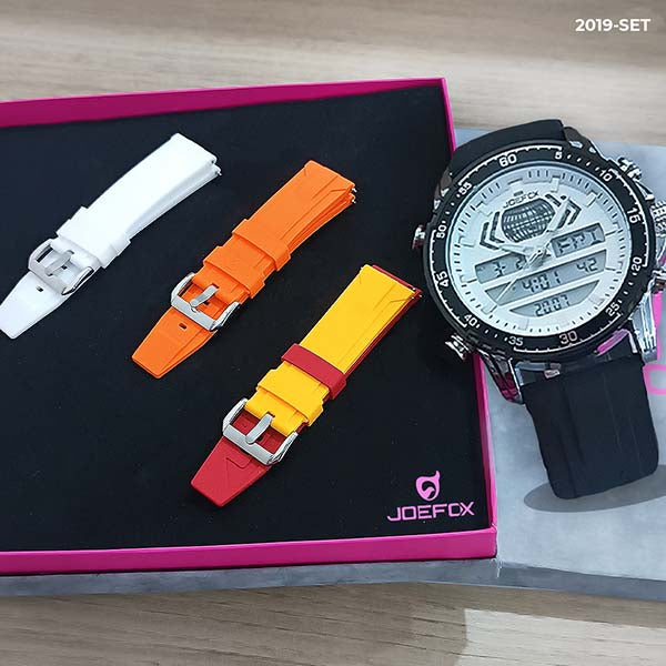 RELOJ JOEFOX CRONOGRAFO SET 4 PULSOS ESTUCHE 2019-SET My Store