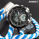 RELOJ JOEFOX METÁLICO DOBLE HORA PLATEADO HOMBRE 2019BG-1 My Store - reloj mayorista Medellín