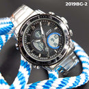 RELOJ JOEFOX METÁLICO DOBLE HORA PLATEADO HOMBRE 2019BG-2 My Store - reloj mayorista Medellín