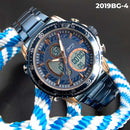 RELOJ JOEFOX METÁLICO DOBLE HORA AZUL HOMBRE 2019BG-4 My Store - reloj mayorista Medellín