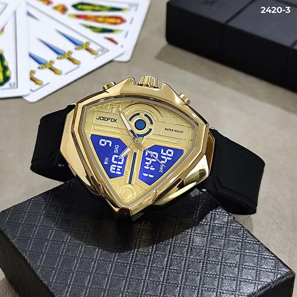 RELOJ JOEFOX ANA-DIG DEPORTIVO PLATA-DORADO HOMBRE 2420-3 My Store