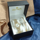 RELOJ LUXUR + PULSERA ESTUCHE DORADO DAMA 7-175 - reloj mayorista Medellín