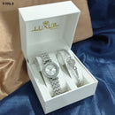 RELOJ LUXUR + PULSERA ESTUCHE DORADO DAMA 7-175 - reloj mayorista Medellín