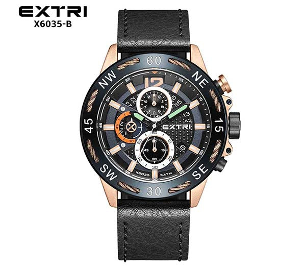 RELOJ EXTRI CRONOGRAFO CUERO HOMBRE X6035-B My Store