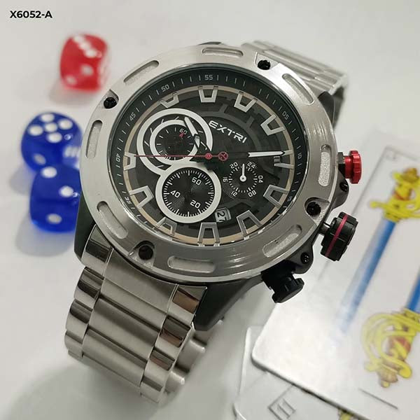 RELOJ EXTRI CRONOGRAFO METALICO HOMBRE X6052-A My Store