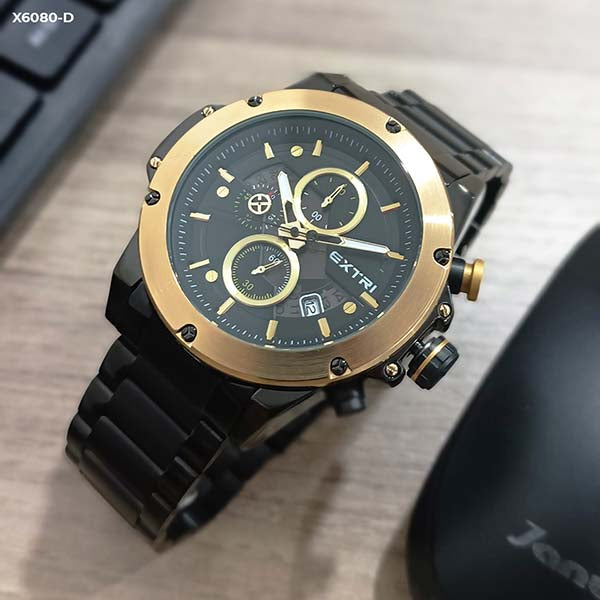 RELOJ EXTRI CRONOGRAFO METALICO HOMBRE X6080-D My Store